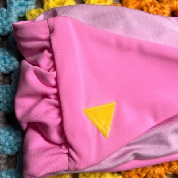 GUESS Pink Highlighter Bikini Top Strapless size Medium - Picture 2 of 4